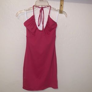 Pink halter top dress